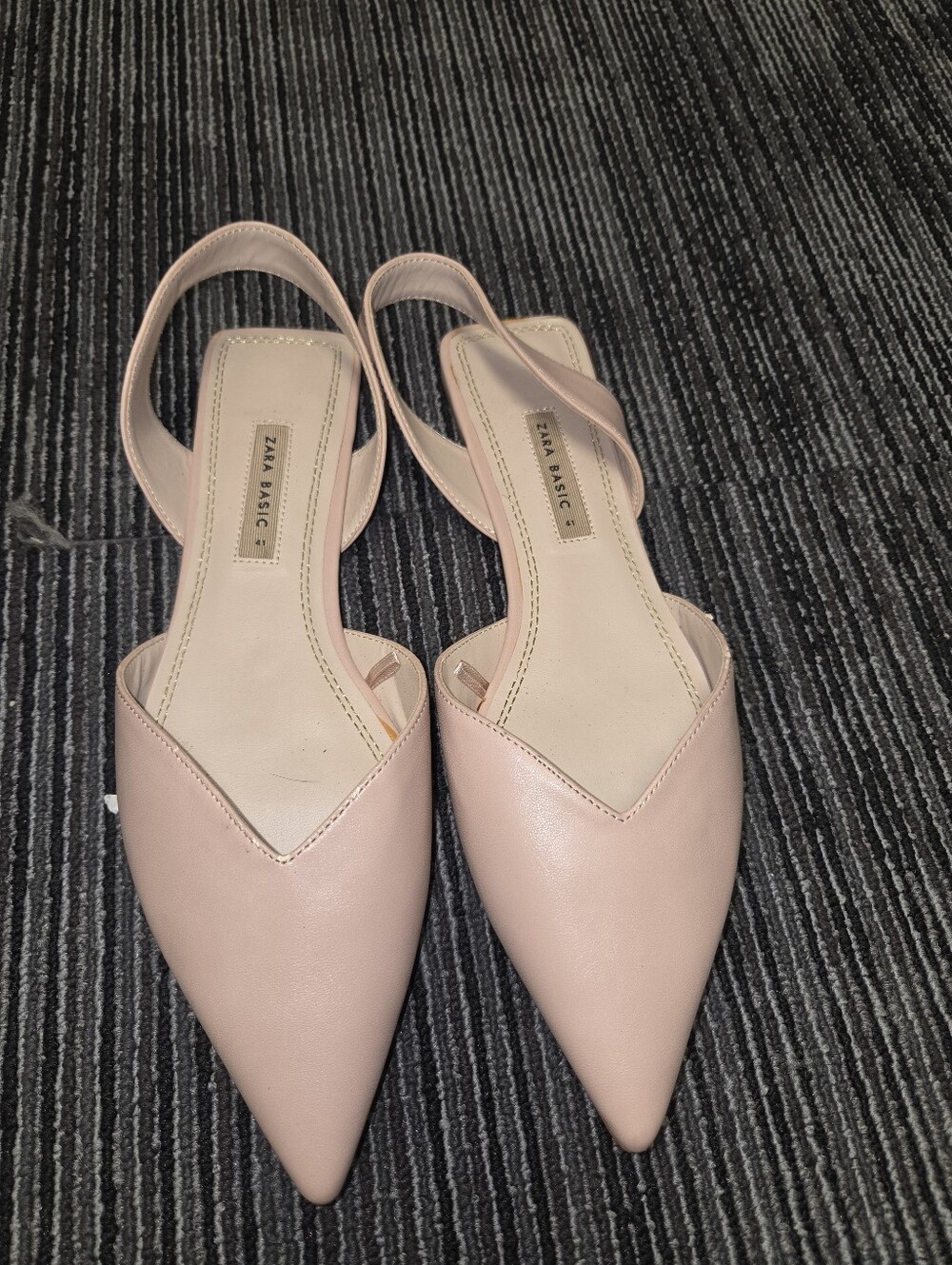 Zara Blush Pointed Slingback Flats